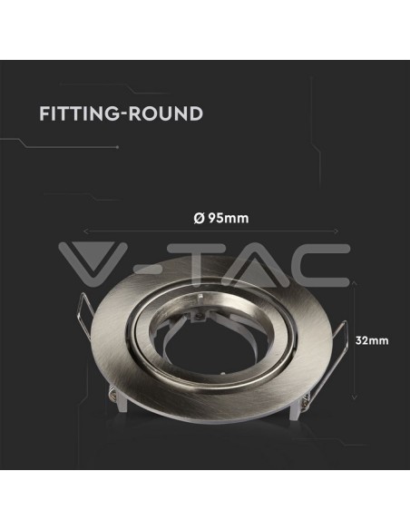 V-TAC VT-775 3646 Foco LED redondo ajustable GU10 Color Níquel Satinado