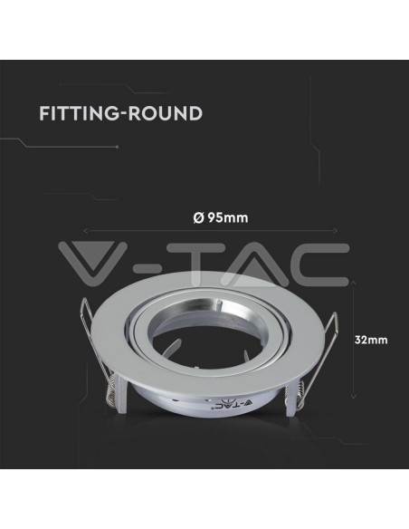 V-TAC VT-775 3647 Foco empotrable LED redondo ajustable GU10 Color Gris