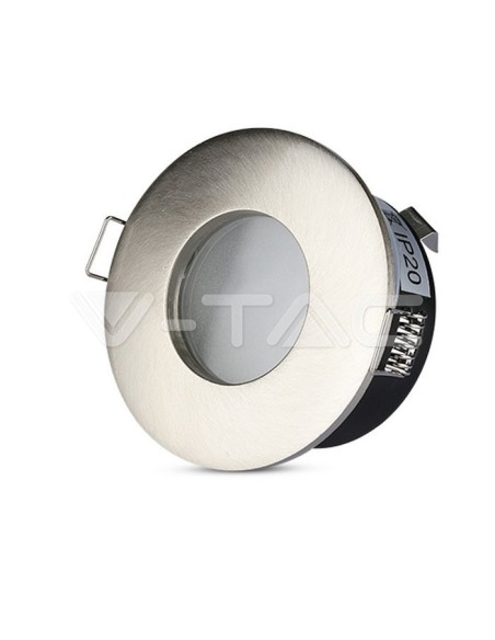 V-TAC VT-787 3614 Runder LED-Einbaustrahler GU10 Satin Nickel Farbe IP54