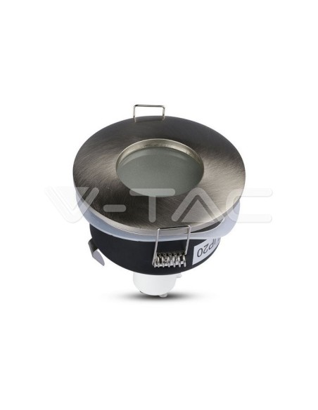 V-TAC VT-787 3614 Round Recessed LED Spotlight GU10 Satin Nickel Colour IP54