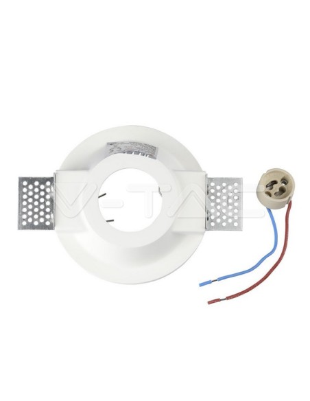 V-TAC VT-776 3640 Runder LED-Einbaustrahler GU10 Gipskörper Weiß