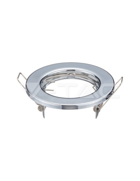 V-TAC VT-778 3586 Package of 2 LED Recessed Round Spotlight Holders GU10 Chrome Colour
