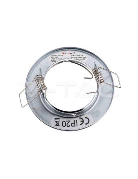V-TAC VT-778 3586 Paquet de 2 spots encastrés ronds à LED GU10 Couleur chrome