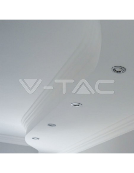 V-TAC VT-778 3586 Paket mit 2 runden LED-Einbaustrahlern GU10 Farbe Chrom