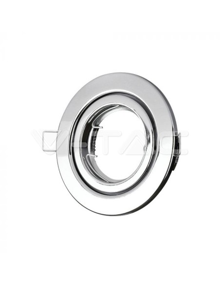 V-TAC VT-7227 3471 ronde kantelbare LED inbouwspot GU10 chroom kleur