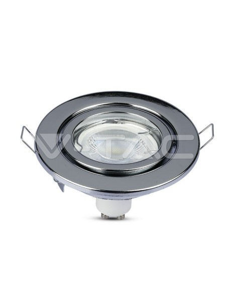 V-TAC VT-7227 3471 ronde kantelbare LED inbouwspot GU10 chroom kleur