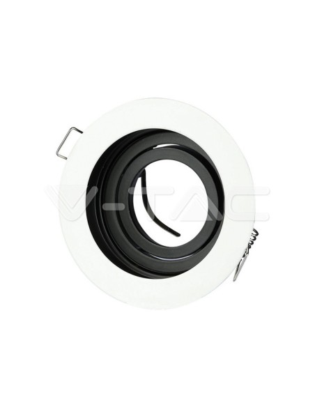V-TAC VT-781 3595 LED Recessed Round Spotlight GU10 White with Black Interior