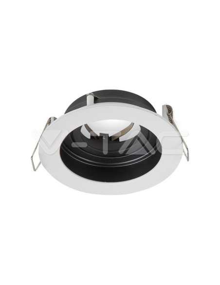 V-TAC VT-781 3595 LED Recessed Round Spotlight GU10 White with Black Interior