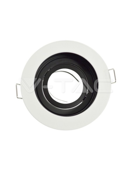 V-TAC VT-781 3595 LED Recessed Round Spotlight GU10 White with Black Interior