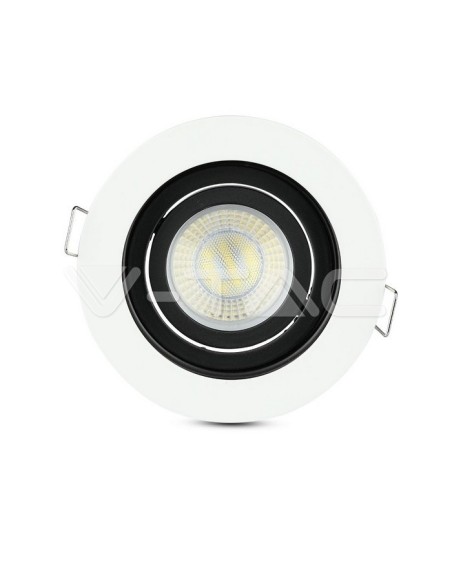V-TAC VT-781 3595 LED Recessed Round Spotlight GU10 White with Black Interior
