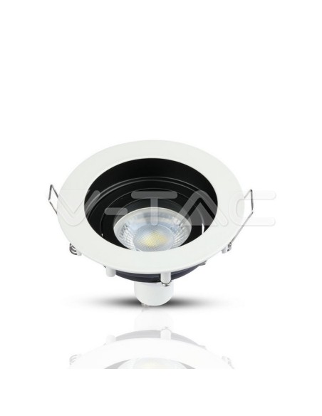 V-TAC VT-781 3595 LED Recessed Round Spotlight GU10 White with Black Interior