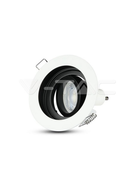 V-TAC VT-781 3595 LED Recessed Round Spotlight GU10 White with Black Interior
