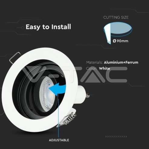V-TAC VT-781 3595 LED Recessed Round...