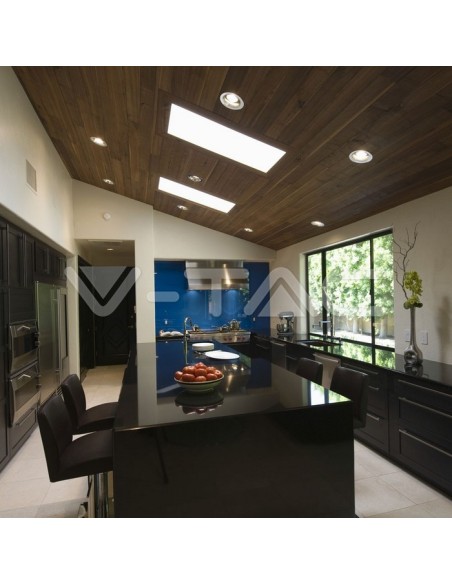 V-TAC VT-781 3595 LED Recessed Round Spotlight GU10 White with Black Interior