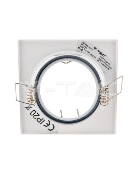 V-TAC VT-817 8941 Pack de 2 x GU10 spots LED ajustables encastrés carrés blancs