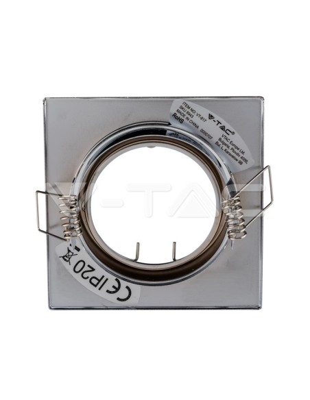 V-TAC VT-817 8943 Pack de 2 Focos LED Ajustables Cuadrados GU10 Acabado Cromado