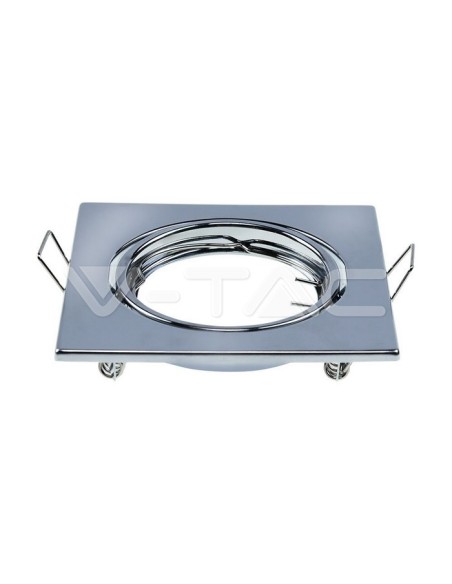 V-TAC VT-817 8943 Pack of 2 Adjustable LED Spotlight Holders Square GU10 Chrome Finish
