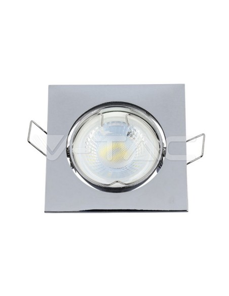 V-TAC VT-779 3592 Square Adjustable Recessed LED Spotlight GU10 Chrome Finish