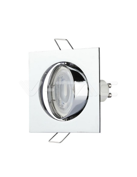 V-TAC VT-779 3592 Square Adjustable Spot encastré à LED GU10 Finition chrome
