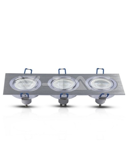 V-TAC VT-784 3610 Spot rectangulaire encastré orientable à LED 3xGU10 Aluminium brossé