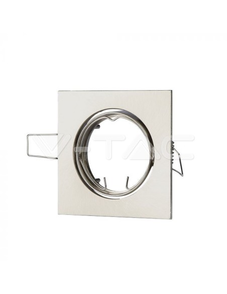 V-TAC VT-779 3591 Square Adjustable Recessed LED Spotlight GU10 Satin Nickel Colour