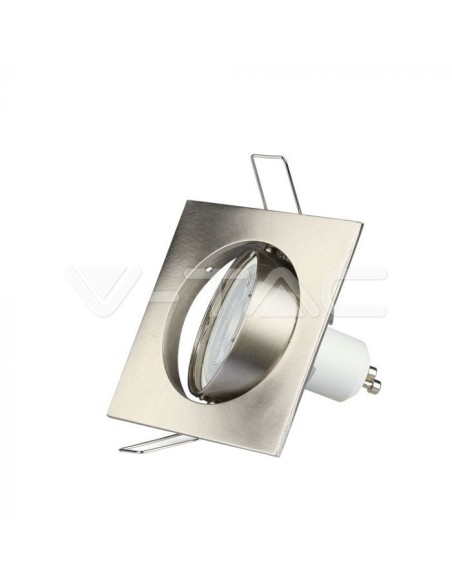 V-TAC VT-779 3591 Square Adjustable Spot encastré à LED GU10 Couleur nickel satiné