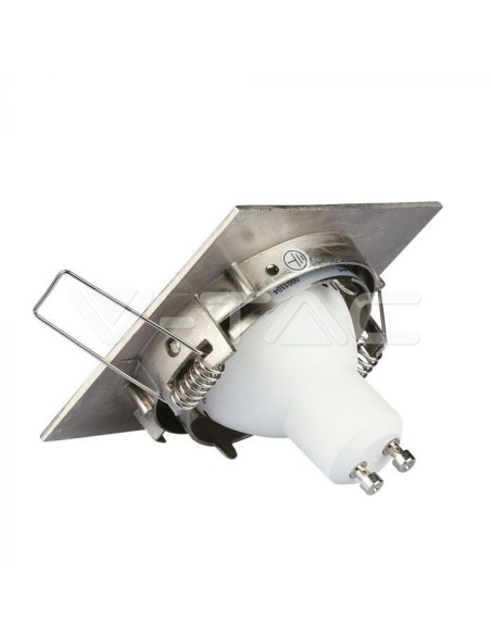 V-TAC VT-779 3591 Quadratischer verstellbarer LED-Einbaustrahler GU10 Farbe Nickel matt
