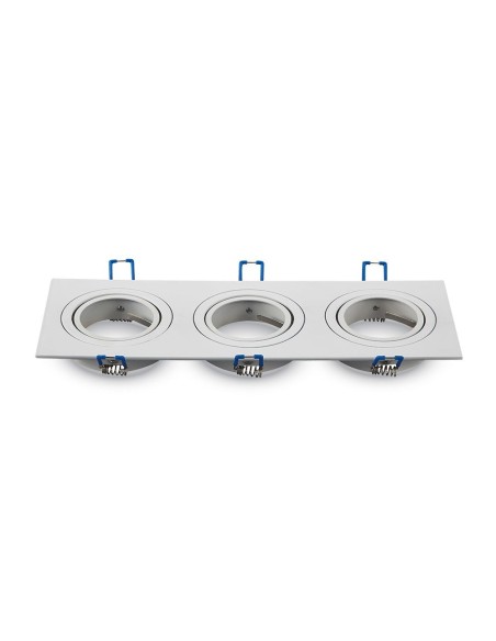 V-TAC VT-784 3609 Rechthoekige Inbouw Regelbare LED Spotlight 3xGU10 Wit