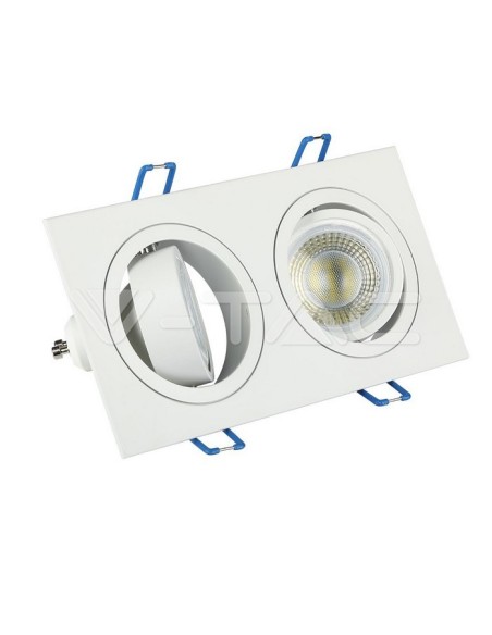 V-TAC VT-783 3607 LED Recessed Rectangular Spotlight 2xGU10 White