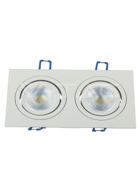 V-TAC VT-783 3607 LED Recessed Rectangular Spotlight 2xGU10 White