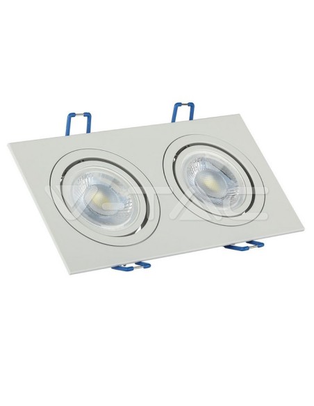 V-TAC VT-783 3607 LED Recessed Rectangular Spotlight 2xGU10 White