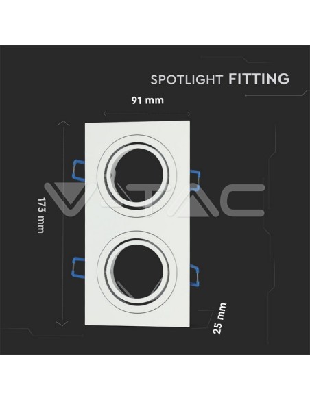 V-TAC VT-783 3607 LED-Einbau-Rechteckstrahler 2xGU10 Weiß