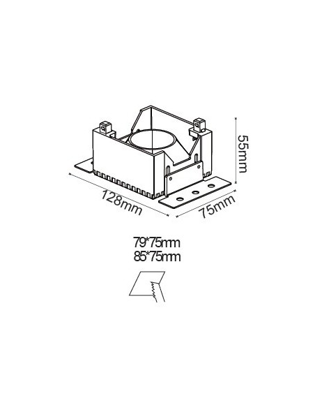 V-TAC VT-890 8880 Quadratischer LED-Einbaustrahler GU10 Weiß und Chrom