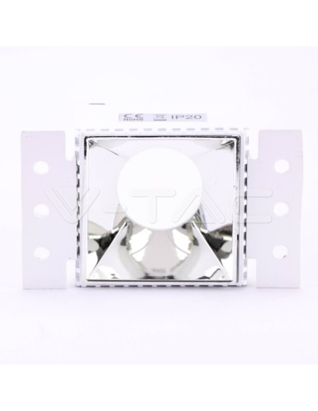 V-TAC VT-890 8880 Square recessed LED spotlight GU10 White and Chrome colour