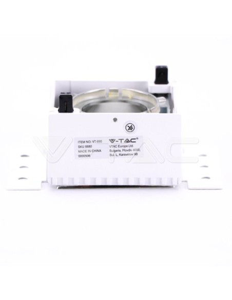 V-TAC VT-890 8880 Foco LED cuadrado empotrable GU10 Color blanco y cromado