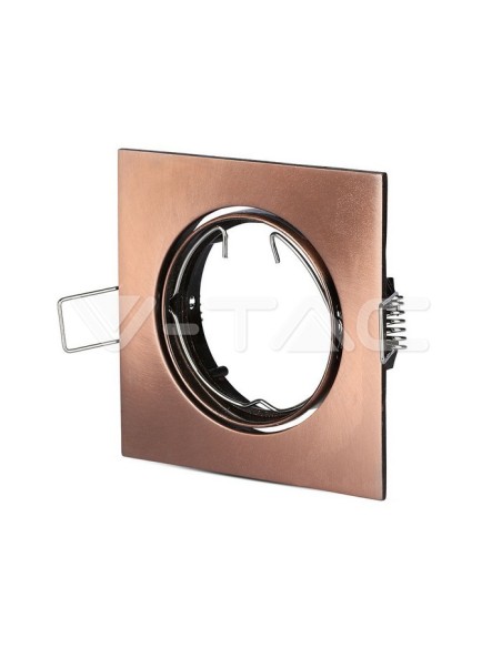 V-TAC VT-779SQ 8582 Quadratischer verstellbarer LED-Einbaustrahler GU10 Farbe Bronze