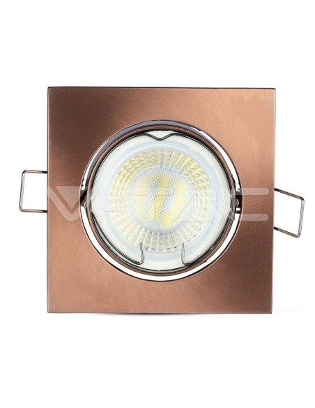 V-TAC VT-779SQ 8582 Foco empotrable cuadrado de LED GU10 color bronce