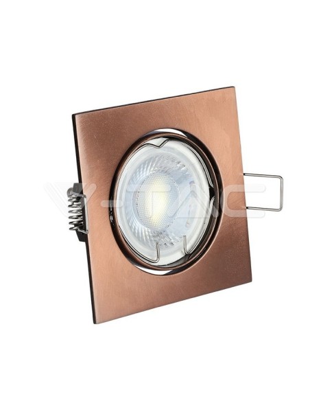 V-TAC VT-779SQ 8582 Quadratischer verstellbarer LED-Einbaustrahler GU10 Farbe Bronze