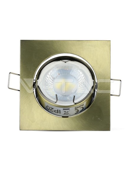 V-TAC VT-779SQ 8581 Foco empotrable cuadrado LED GU10 Color Oro