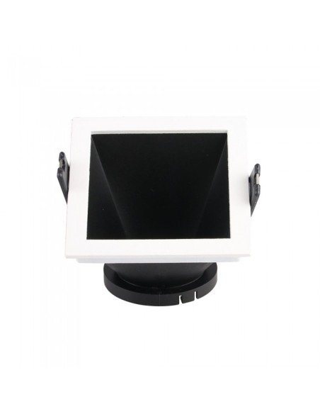 V-TAC VT-875 3165 Square Recessed LED Spotlight Holder GU10 White with Tilting Stand Black