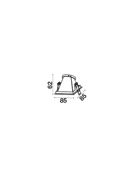 V-TAC VT-875 3165 Vierkante Inbouw LED Spotlight Houder GU10 Wit met Kantelbare Standaard Zwart
