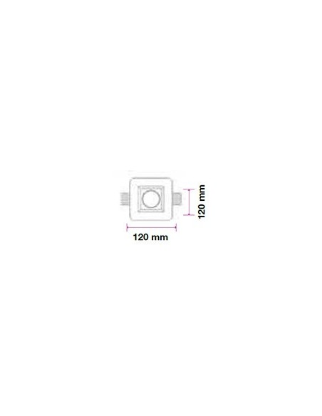 V-TAC VT-801 3691 Square Spot encastré à LED GU10 Corps en plâtre blanc avec couvercle satiné