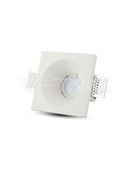 V-TAC VT-859 3696 Foco LED empotrable cuadrado GU10 Cuerpo de Yeso Blanco