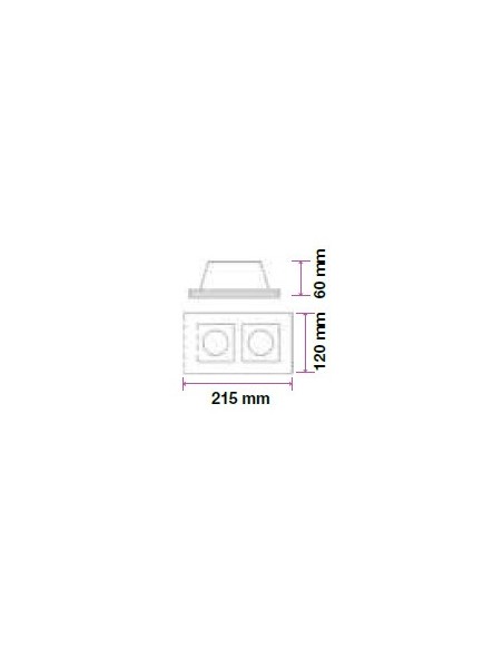 V-TAC VT-762 3648 Foco LED Rectangular Empotrable 2xGU10 Cuerpo de Yeso Blanco