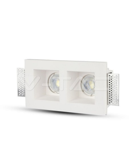 V-TAC VT-762 3648 Foco LED Rectangular Empotrable 2xGU10 Cuerpo de Yeso Blanco