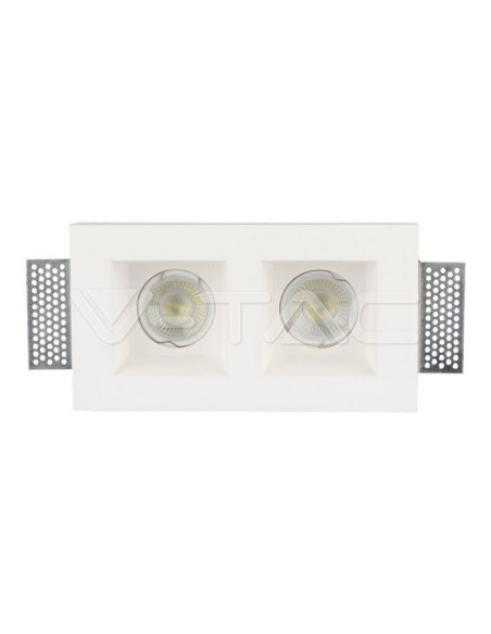 V-TAC VT-762 3648 Foco LED Rectangular Empotrable 2xGU10 Cuerpo de Yeso Blanco