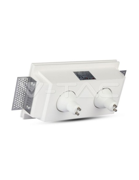 V-TAC VT-762 3648 Rechthoekige LED inbouwspot 2xGU10 Gipskorf Wit