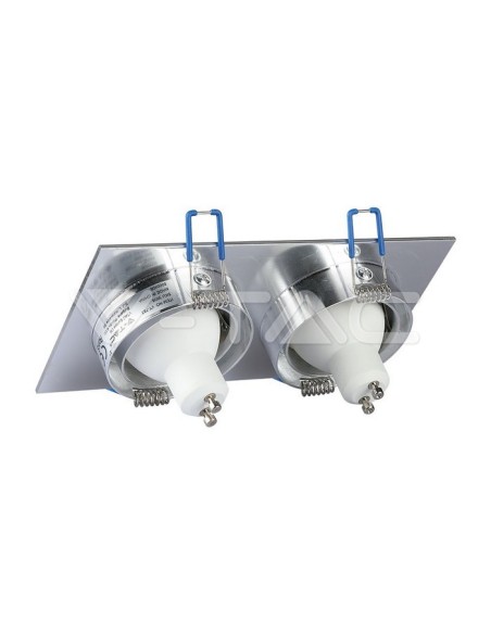 V-TAC VT-783 3608 Spot encastré orientable à LED 2xGU10 en aluminium brossé