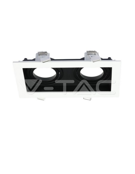 V-TAC VT-886 8877 LED Recessed Rectangular Spotlight 2xGU10 White and Black