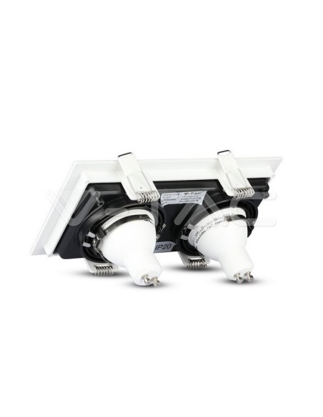 V-TAC VT-886 8877 LED Recessed Rectangular Spotlight 2xGU10 White and Black